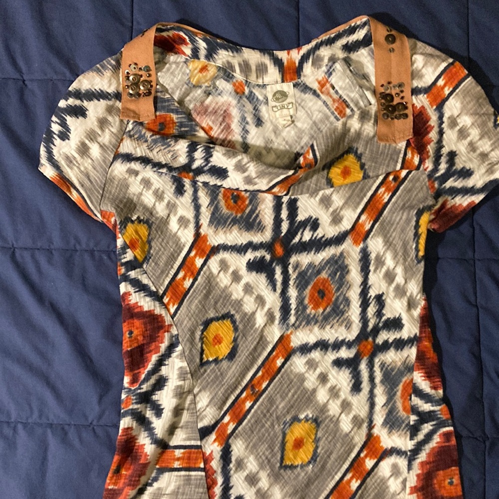 Anthropologie ikat print top